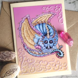 Dragon Daydreams - Handcrafted Greetings Card With Envelope and Blank Inner