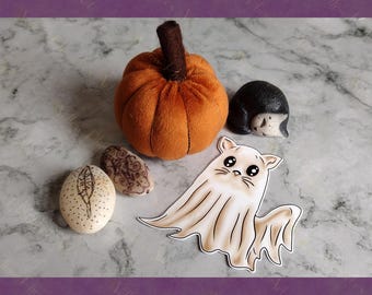 Pegatina troquelada de Halloween de Ghosty Kitty
