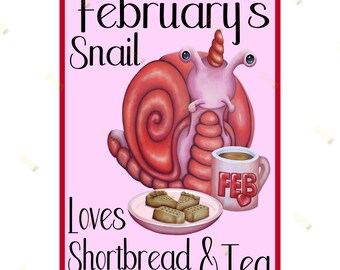 Lámina artística del caracol de febrero