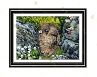 Pequeño conejillo de indias, gran mundo – Impresión artística a partir de una obra de arte original