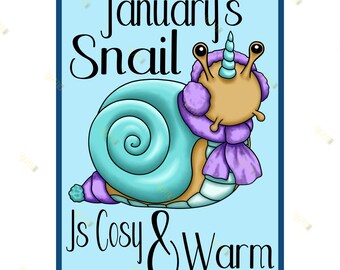 Lámina artística del caracol de enero