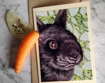 I Spy With My Little Bunny Eye... Greeting Card - Handmade – Blank Inner and Envelope - Friendship - Birthday - Celebration Card - Rabbit
