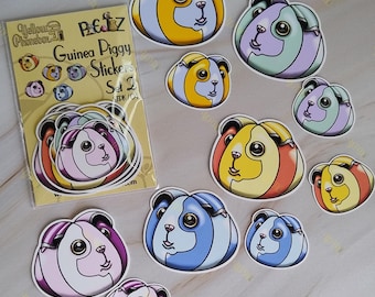 Pegatinas de cobayas – Set 2 - Paquete de 10 pegatinas