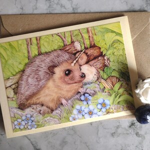 Prickles - Carte de voeux faite main avec enveloppe et intérieur vierge