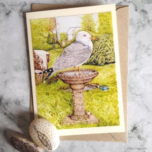 Je suis un oiseau de mer ! C'est mon domaine ! - Carte de voeux faite main avec enveloppe et intérieur vierge
