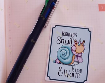 Caracol de enero - Pegatina autoadhesiva
