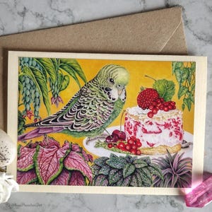 Mon gâteau ! - Carte de voeux faite main avec enveloppe et intérieur vierge