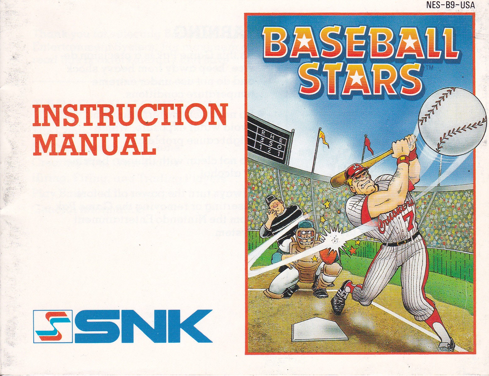 Baseball Stars Nintendo NES Original MANUAL ONLY Etsy