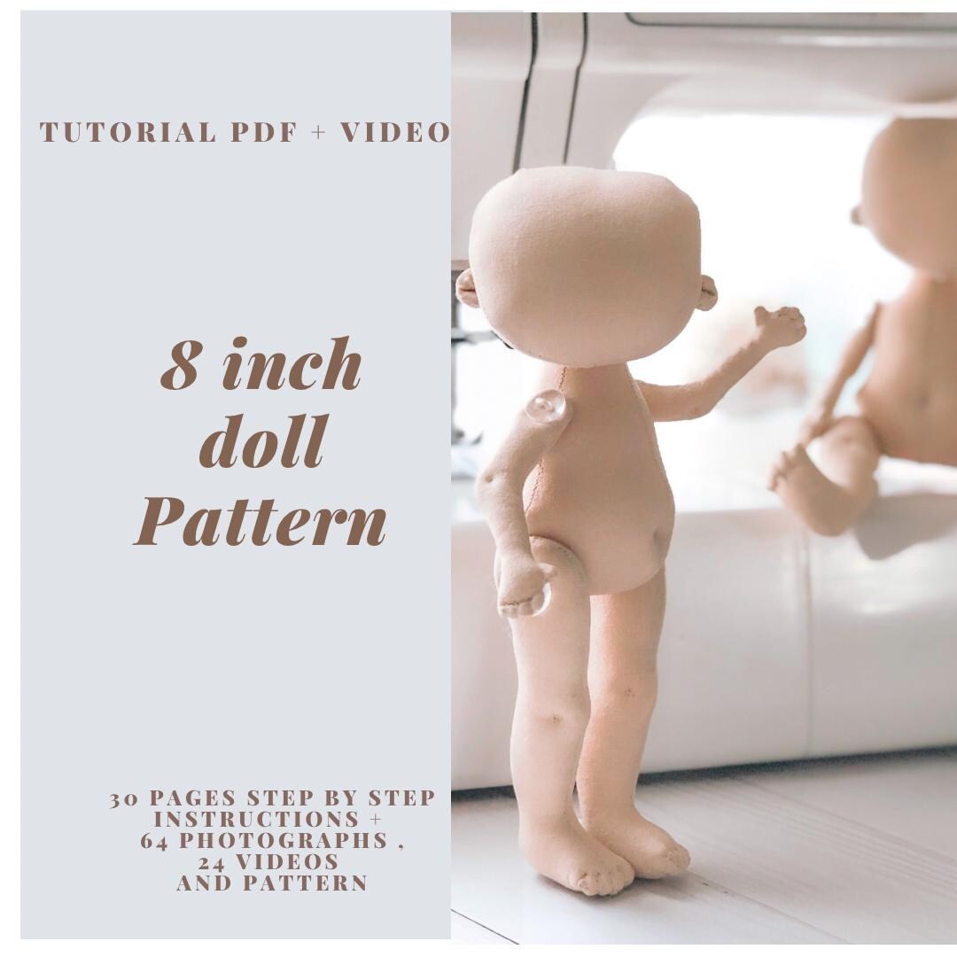 8 Inch Doll Pattern,doll Body PDF, Rag Doll Patterns,soft Doll Pattern ...