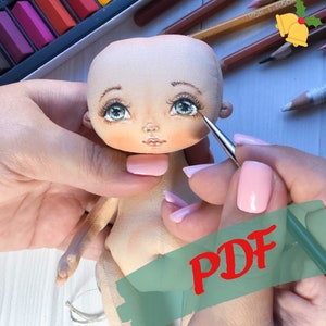 How to draw the face of a textile doll Tutorial on creating a doll for beginners.Master-class face handmade dolls. image 2