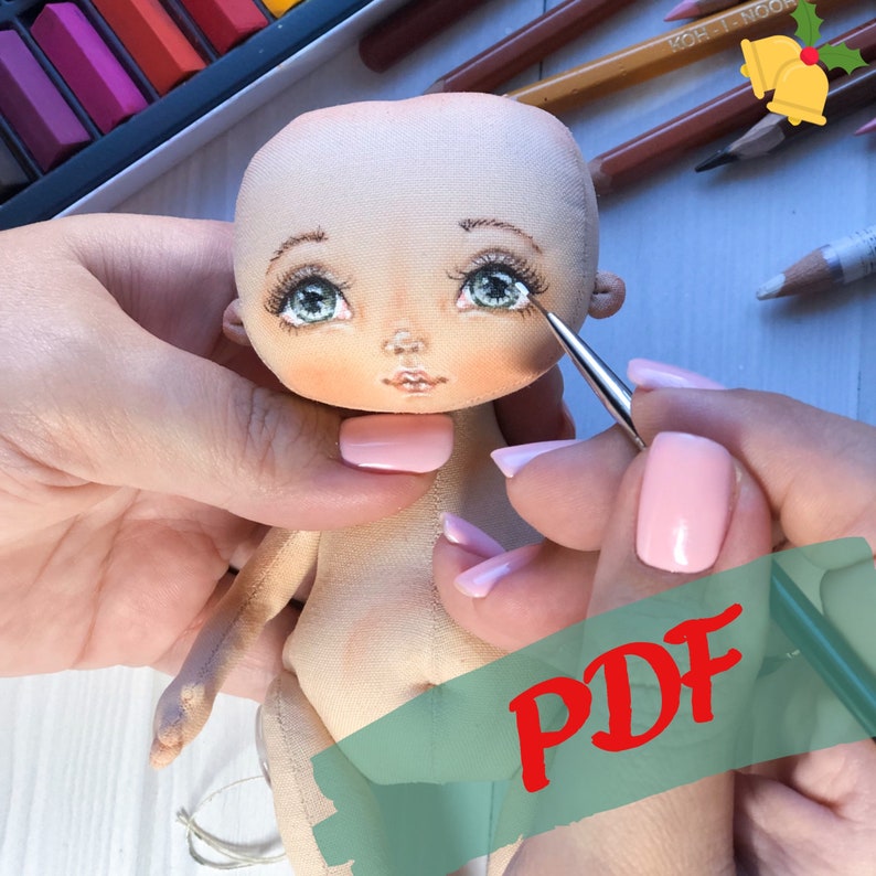 How to draw the face of a textile doll Tutorial on creating a image 2