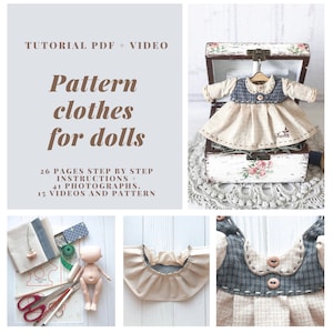 Dress pattern for an 8 inch doll ~ PDF pattern for historical dolls, clothes for dolls
