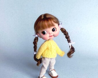 Poupée BJD OOAK Custom Type OB11 - Amie Pour Blythe Ou Holala - Pièce Unique Fait-main