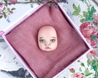 Spun cotton toy face.Cotton Christmas ornament.Sculptural parts of the doll's body. Teddy doll.Face for plush dolls. Cotton batting