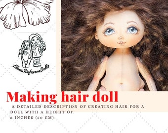 Making hair doll.Hairstyles for dolls made of wool.How to make a hairstyle for a doll for beginners.Sewing tutorial for hair Mother’s Day