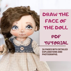 How to draw the face of a textile doll Tutorial on creating a image 3