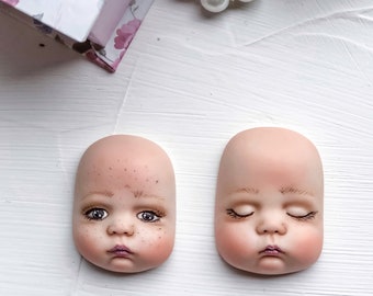 Rostos de boneca para confecção de bonecas de pelúcia. Partes de boneca. Rosto para bonecas de pelúcia. Partes esculturais do corpo da boneca.