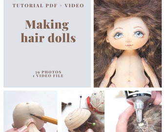 Making hair doll.Hairstyles for dolls made of wool.How to make a hairstyle for a doll for beginners.Sewing tutorial for hair Mother’s Day