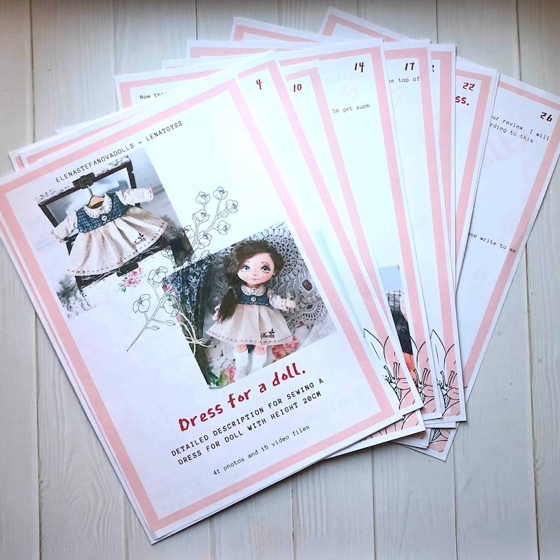 8 inch doll clothes-Pattern dress for a doll Pattern textile | Etsy