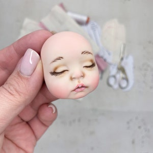 Sculptural Doll Face: Livingdoll Plastic, Unpainted Teddy Bear Face (1.8 inch)