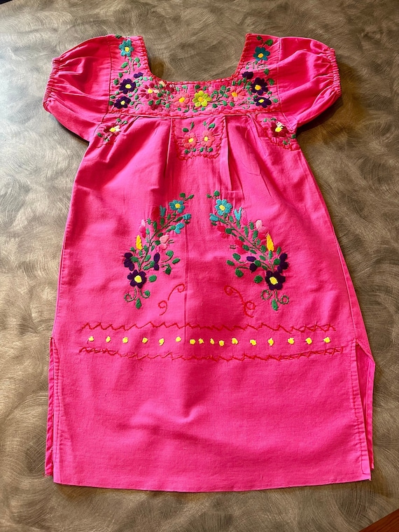Floral Embroidery Blue Shade Short Sleeves Dress Floral Embroidery Blue Shade Short Sleeves Dress