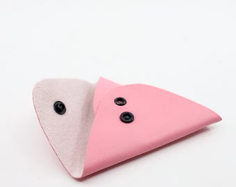 Monedero triangular rosa salmón (SKU#1549)
