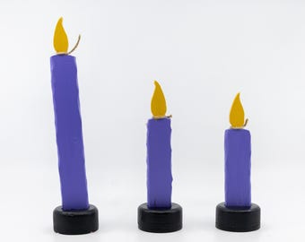 Purple Wood Display Candles (SKU#1378)