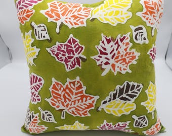 Cojín inspirado en el batik otoñal (SKU#1542)