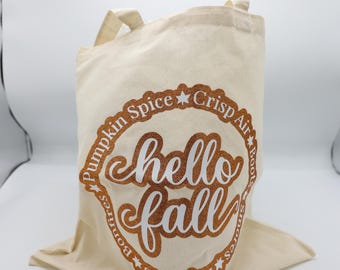 Hello Fall Tote/Tasche aus Canvas (SKU#1440)