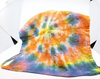 Bolsa de tela con cordón y estampado tie-dye (SKU#1512)