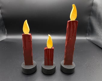 Burgunder Kerzenfiguren 3er-Set (SKU#1307)