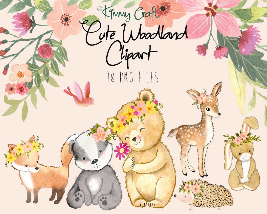 Woodland Animals Clip Art Digital Download. Really Cute Little Critters