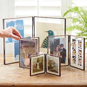 Recycled Glass And Metal Photo Frame - Picture Frame - Industrial Frame - Home Décor - For Images 4x4 - 6x4 - 7x5 - 10x8 - Wedding Frames