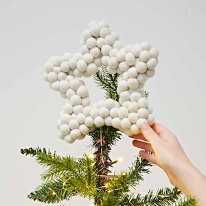 Felt Natural Star Tree Topper - Wool Christmas Topper -  Unusual Tree Star - Felt Handmade Xmas Décor - Classic Tree Ornament