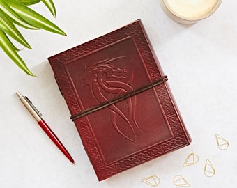 Celtic Dragon Leather Journal: Recycled Paper, Unlined Notebook