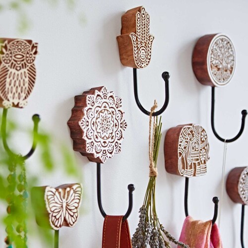 Oak Wood Wall Hooks / Decorative Hooks / Wall Hook Coat Etsy