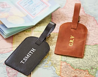 Personalised Leather Luggage Tags - Travel Tag - Luggage Strap-  Personalised Luggage Label - Travel Gift - Wedding Gift - Travel Accessory