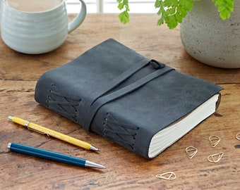 Personalised Black Buffalo Leather Journal