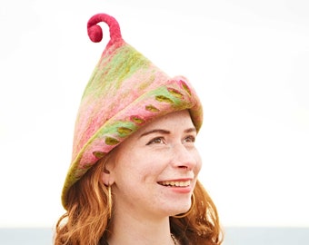 Colourful Felt Festival Pirate Hat | Fair Trade, Handmade, Sustainable Hippy Party Hat | Unusual Gifts