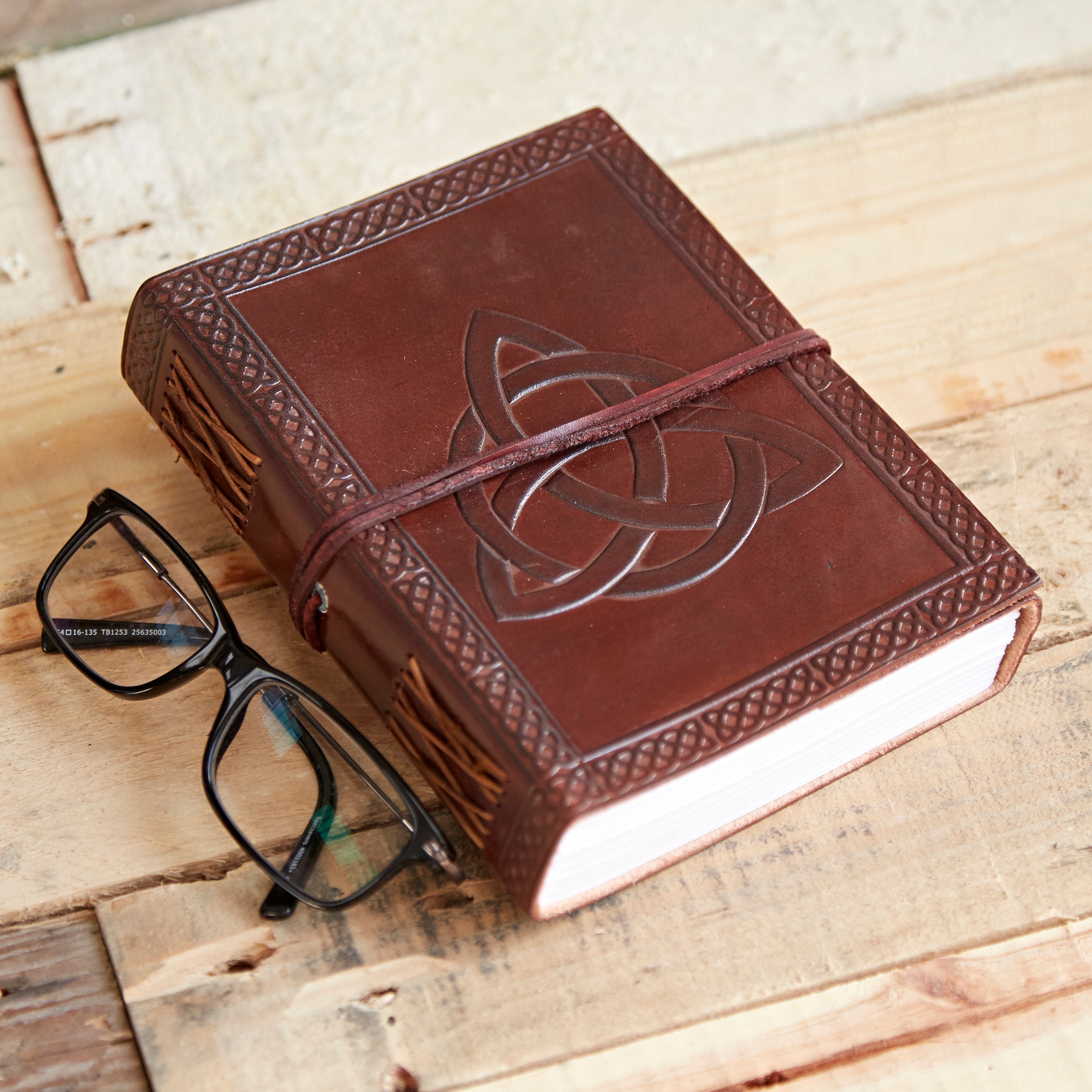 Celtic Symbols Leather Journal - Leather Journal - Leather Notebook -…