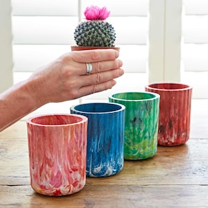 Recycelter Kunststoffbecher - Topf / Stifte - Zahnbürste/Zahnpasta - Zimmerpflanzen/ Sukkulenten - Make-up Pinsel - Umweltfreundliche Alternative