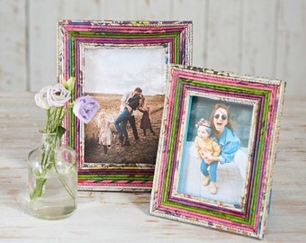 Recycled Newspaper Photo Frame - 4 x 6 Picture Frame - Feelin