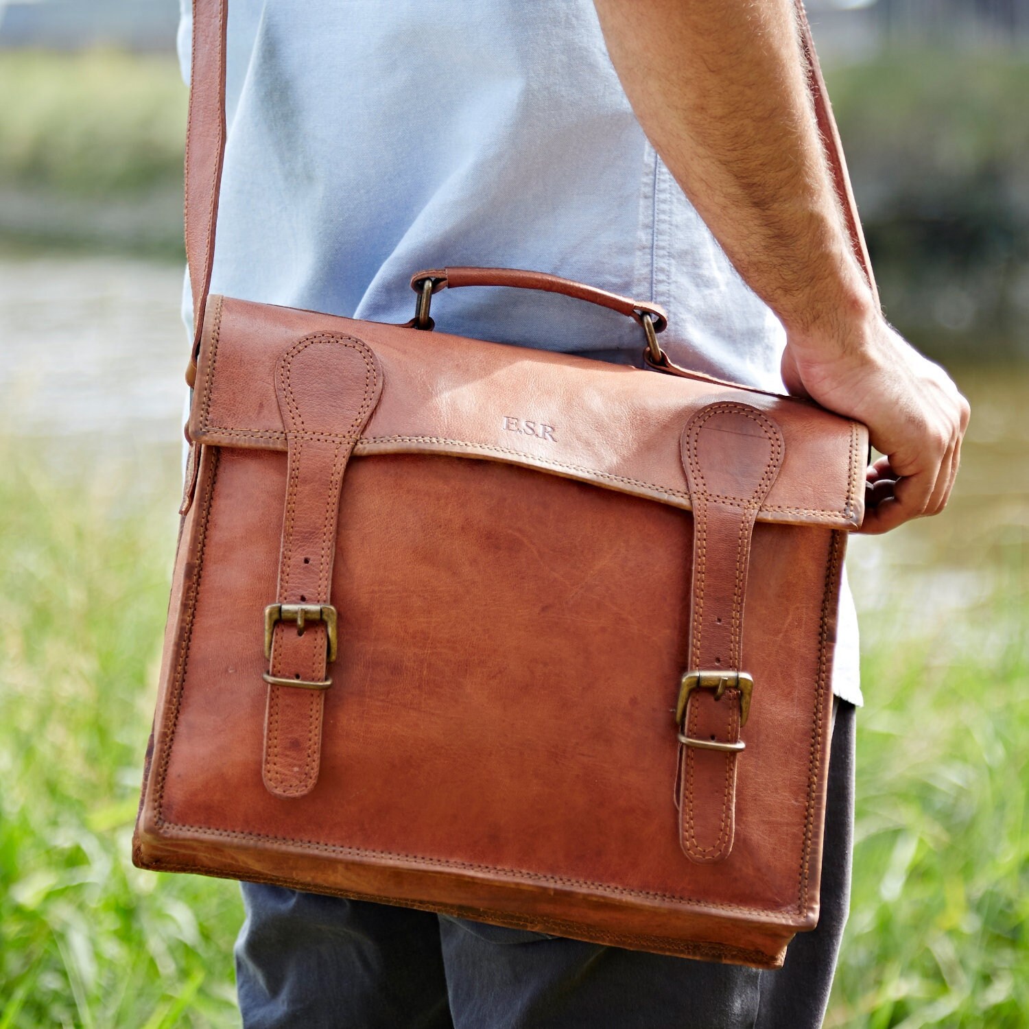 Leather satchel