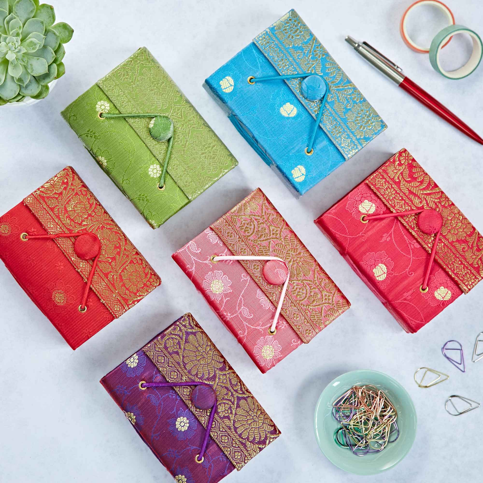 Fair Trade Handmade Medium Sari Fabric Notebook Diary Single Bound 
