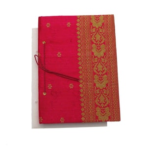 Handmade Sari Notepads Desk Pad Writing Pad Stationery Gifts Teachers Gifts Sari Fabric Gift For Writers Recycled Paper Cerise