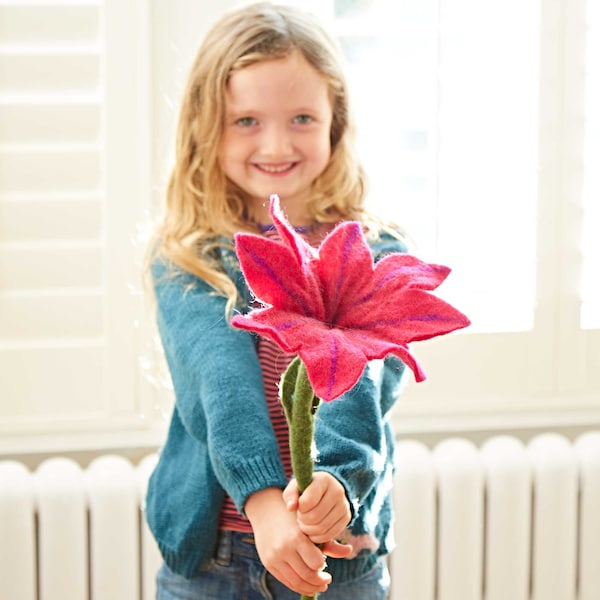 Handgefertigte einzelne Blume aus Filz - Geschenk für Sie - Muttertag