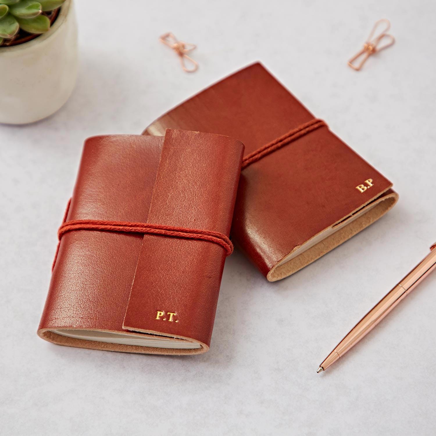 Personalised Mini Distressed Leather Notebook