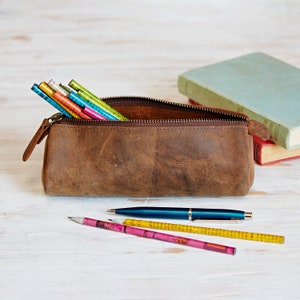 Personalised Teacher Buffalo Leather Pencil Case Teacher Gift Ideas Pencil Pouch Teacher Present Favourite Teaching Assistant Gift image 6