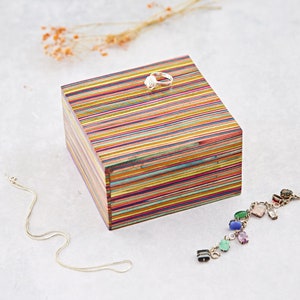 Multicoloured Mango Wood Trinket Box Jewelry Box Keepsake Box Bits and Bobs Box Jewellery Box Storage Colourpop Home Decor image 5