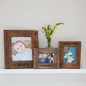 Personalised Handmade Natural Wooden Photo Frame - 4x6 5x7 8x10 Picture Frame - Wood Frame - Sustainable Photo Frames